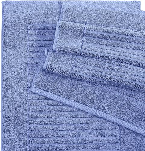 CTT - 2 Piece Bathroom Rugs Set, 100% Cotton Bath Mats, Comfy & Highly Absorbent Bathroom Floor Mats, Machine Washable | 20"x32" (Royal Blue) - color: Royal Blue
