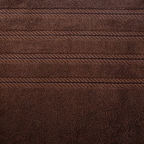 American Soft Linen 100% Carde Cotton 6 Piece Towel Set, 590 GSM Heavy Weight Soft Absorbent Turkish Towels for Bathroom, Dark Brown - color: Chocolate Brown