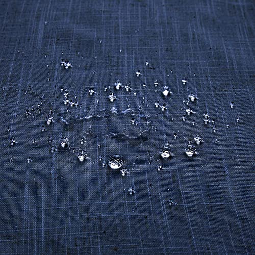 KOUFALL Navy Blue Curtains 84 Inch Length for Bathroom Shower Liner Waterproof Linen Textured Fabric Light Fitering Semi Sheer Boho Shower Curtain,Dark Blue - color: Navy, size: 72"W x 84"L (Pack of 1)