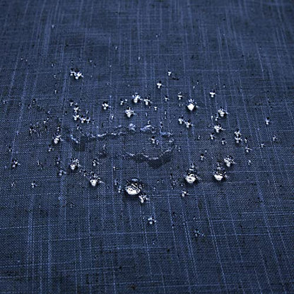 KOUFALL Navy Blue Curtains 84 Inch Length for Bathroom Shower Liner Waterproof Linen Textured Fabric Light Fitering Semi Sheer Boho Shower Curtain,Dark Blue - color: Navy, size: 72"W x 84"L (Pack of 1)