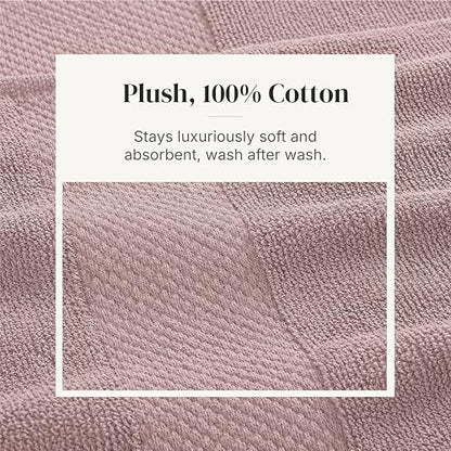 Modern Threads 600 GSM 6-Piece Towel Set with Filgree Jacquard Border Rose - color: Rose, style: Jacquard Border