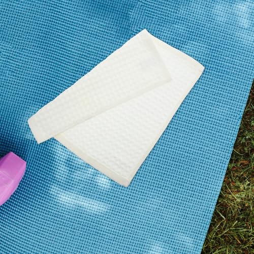 4 Pcs Cotton Waffle Bath Towels White Lightweight and Suitable for Sensitive Skin, Highly Absorbent Bathroom Washcloths for Spa and Travel Use
