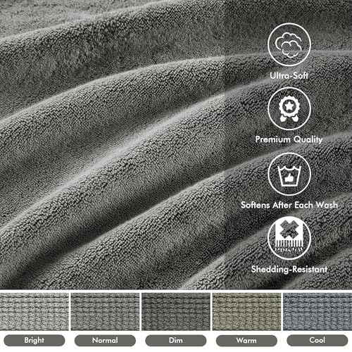 Madison Park 800GSM 100% Cotton Bathroom Bath Towel Set of 8, Grey | Long Staple, Highly Absorbent, Durable Hotel Spa Quality, Quick Dry, Double Stitched Hems, Lint Reducing, OEKO-TEX Certified - color: Grey, size: Multi-Sizes