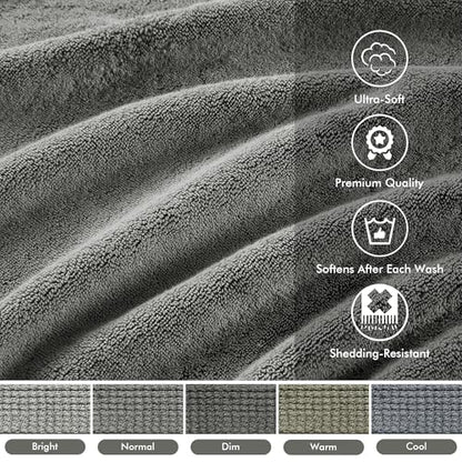Madison Park 800GSM 100% Cotton Bathroom Bath Towel Set of 8, Grey | Long Staple, Highly Absorbent, Durable Hotel Spa Quality, Quick Dry, Double Stitched Hems, Lint Reducing, OEKO-TEX Certified - color: Grey, size: Multi-Sizes
