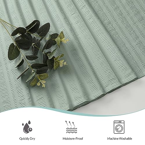 Aiyufeng Moga Sage Green Fabric Shower Curtain - Soft & Lightweight Small Shower Curtain with Texture for Narrow Stall Size, Machine Washable, 36" Wx72 L, Green - color: Sage Green, size: 36"W x 72"L (Pack of 1)