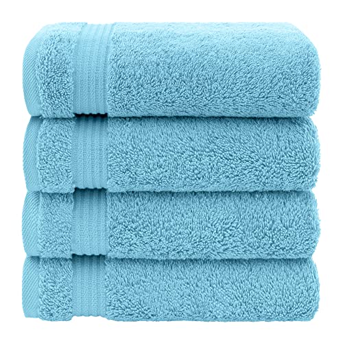 American Veteran Towel, Hand Towels for Bathroom Set of 4, 100% Cotton Turkish Hand Towel Sets, Soft Hand Face Towels, Sky Blue Hand Towels - color: Sky Blue, size: 16x28