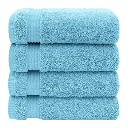 American Veteran Towel, Hand Towels for Bathroom Set of 4, 100% Cotton Turkish Hand Towel Sets, Soft Hand Face Towels, Sky Blue Hand Towels - color: Sky Blue, size: 16x28