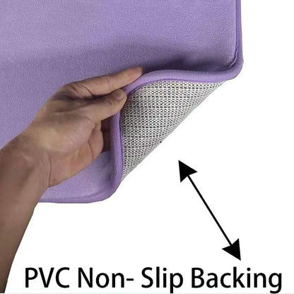 Madeals Memory Foam Bathroom Toilet Rug Set 4 Piece with Toilet Lid Cover and Tank Covers Teal Lavender - color: Lavender