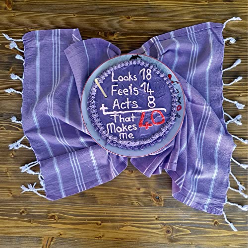 Cacala 100% Turkish Cotton Kitchen Tea Towels, Highly Absorbent Luxury Soft Quick Drying Dish Towel with Hanging Loop for Gym, Yoga, Bath, Sports, Cleaning and Kitchen (23 x 36), Dark Purple - color: Dark Purple