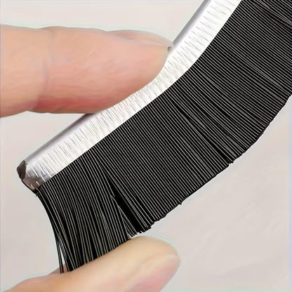 4PCS Stiff Bristle Cleaning Brush with Angled Head and Handle, Manual Dust Removal Tool for Kitchen, Bathroom and Windows, Black - color: Black