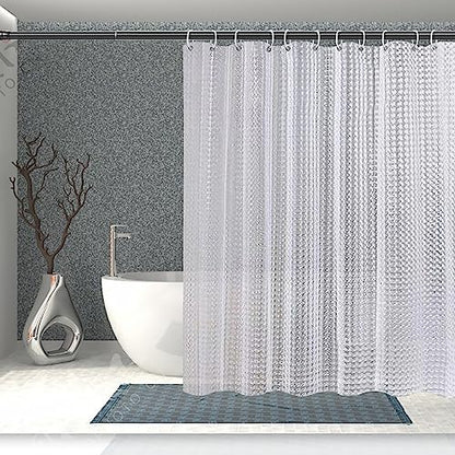 EVA Clear Shower Curtain Liner,3D Plastic 5G Shower Liners with 12 Rustproof Metal Grommets and Weighted Magnets, Waterproof Duty Shower Curtains for Shower Bathroom 72 x 72 - color: Square-clear