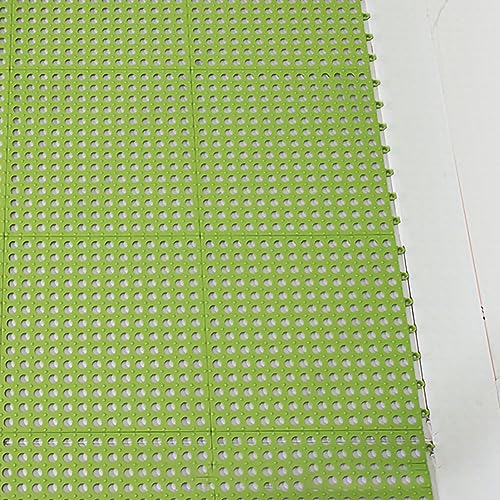 Tyenaza 10Pcs Bath Tub Shower Mat, Suction Cup Floor Mats Anti Slip Plastic Mosaic Bath Mat Tub Bathroom Mats for Kitchen Bathroom (Green) - color: Green