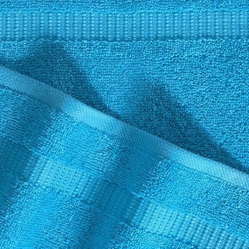 SALBAKOS 12-Piece 100% Turkish Cotton Washcloths and Face Towels, Aqua | 13x13 in Standard Size Small Towel, Multi-use Bathroom & Kitchen, Thick Super Soft Absorbent Durable, Oeko-Tex Made in Turkey - color: Aqua, size: 12 Washcloths