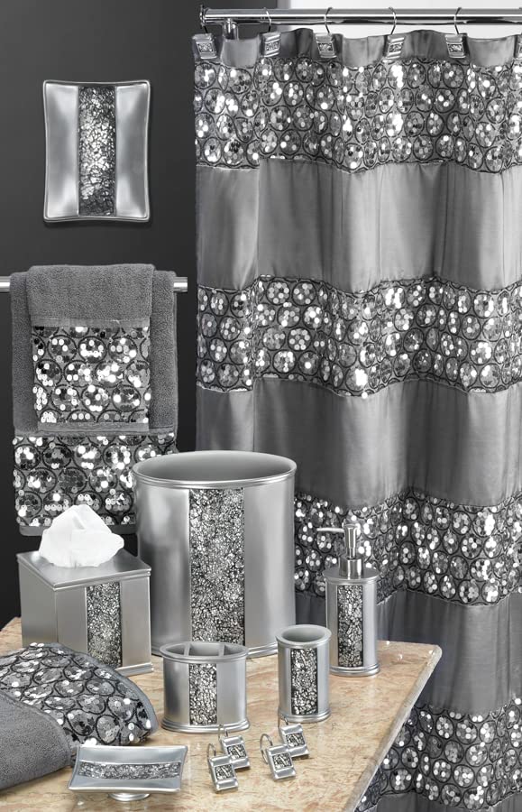 Zahari Home Sinatra Bath Tumbler Toothbrush and Toothpaste Holder Makeup Brushes Organizer, Silver - color: Silver, size: 4.25" x 3" x 3" Tumbler