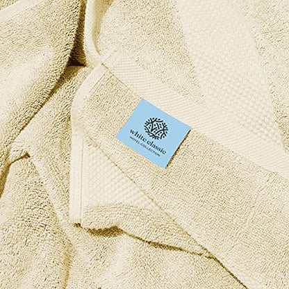 White Classic Luxury Bath Towels Large - Cotton Hotel spa Bathroom Towel |30x56 | 4 Pack | Beige - color: Beige