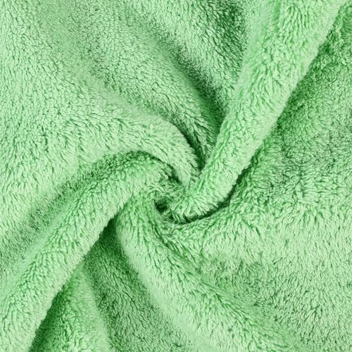 Superior Rayon From Bamboo Cotton Blend 6 Piece Towel Set, Bathroom, Gym, Spa, Essentials, Includes; 2 Face Towels/ Washcloths 13” x 13”, 2 Hand Towels 16” x 30”, 2 Bath Towels 30” x 54”, Spring Green