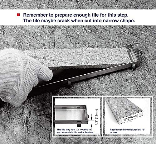 Neodrain 28-Inch Linear Shower Drain-Brushed,with Tile Insert Grate | 304 Stainless Steel, Fast Drainage, Rectangle Shower Floor Drain with Leveling Feet & Hair Strainer, Fits Bathroom, Balcony - color: Brushed, size: 28 IN