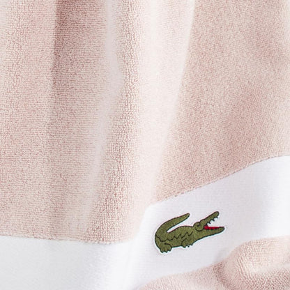 Lacoste Sport Stripe 6-Piece Luxury Cotton Towel Set – Made with 100% Soft Supima Cotton, Absorbent & Quick-Drying, Includes 2 Bath Towels, 2 Hand Towels, 2 Washcloths, Light Pink - color: Light Pink