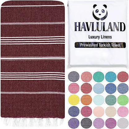 Turkish Beach Towel, Oversized 40" x 72", 100% Cotton - Burgundy | Quick Dry, Sand Resistant, Reversible, Machine Washable, Lightweight Peshtemal Towel for Beach, Pool, Travel & Spa - color: Burgundy