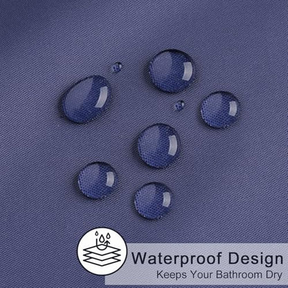 AooHome 72 Width x 96 Height inch Fabric Shower Liner, Extra Long Solid Color Shower Curtain with Hooks, Weighted Hem, Waterproof, Navy Blue - color: Navy Blue, size: 72"W x 96"L (Pack of 1)