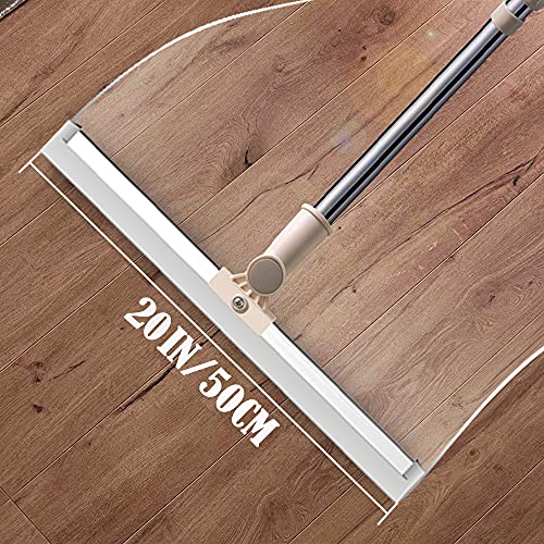 20 in Silicone Floor Squeegee 65 in Long Handle for Floor Window Cleaning | Shower Squeegee Scrubber Combi with Pole Extendable Telescopic Adjustable Stainless Glass Squeegee Bathroom shower