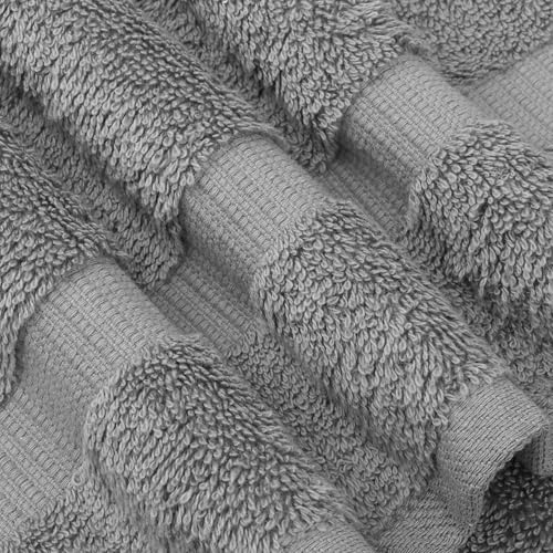 Chakir Turkish Linens 4 Piece Bath Towel Set, 100% Cotton Luxury Turkish Towels for Bathroom, Soft Absorbent Bath Towels, 27 x 54 Inches, Gray - color: Gray