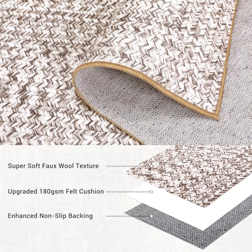 Printed Washable Runner Rug 2x6 2'x6' Beige/Grey - color: Beige/Grey, size: 2' x 6' (Runner)
