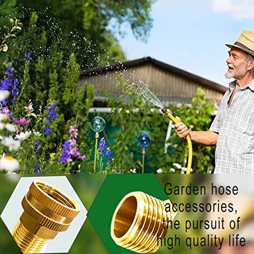 YOUHO Brass Garden Female Hose Fitting Connector, 3/4 GHT Female x 3/4 GHT Male, Garden Hose Connectors Garden Pipe Joint Extension Repair Fitting 2PCS - size: 3/4GHT(M) to 3/4 GHT(F)2pcs
