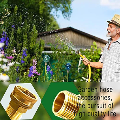 YOUHO Brass Garden Female Hose Fitting Connector, 3/4 GHT Female x 3/4 GHT Male, Garden Hose Connectors Garden Pipe Joint Extension Repair Fitting 2PCS - size: 3/4GHT(M) to 3/4 GHT(F)2pcs