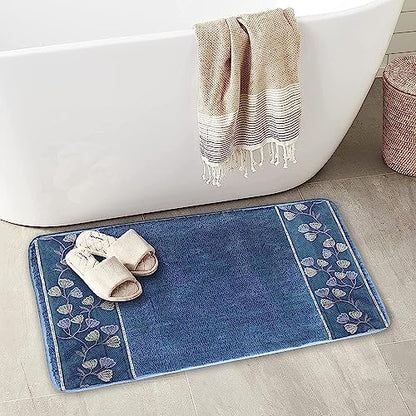 Zahari Home Capri Bathroom Rug Luxury Bath Rug Washable Beautiful Shower Mat Unique Design Stylish Non Slip Shower Mat Royal Blue Bath Rug Bath Shower Tub Decor - color: Capri, style: Bath Rug