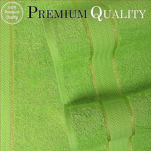 CRAFTBERRY- 6 Piece Cotton Bath Towel Set - 2 Bath - 2 Hand - 2 Face, Lime | 100% Cotton • Thick & Plush • Hotel Quality • Ultra Soft • Highly Absorbent • Quick Dry • Low Lint • Machine Washable - color: Parrot Green