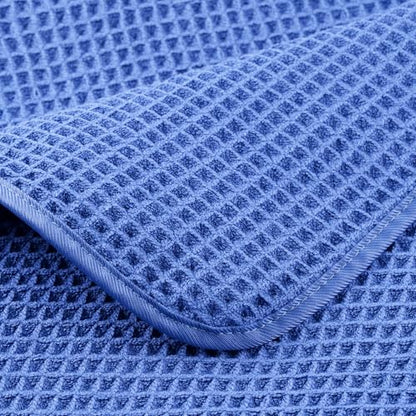 POLYTE 430 GSM Microfiber Quick Dry Lint Free Bath Sheet, 70 x 35 in, Set of 2 (Waffle Weave) - color: Royal Blue, size: 35 x 70 in