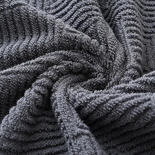 sense gnosis Chocolate Hand Towel Set of 2 Premium 100% Cotton Herringbone Striped Weave Ultra Soft Highly Absorbent Hand Towel for Bathroom 13 X 29 Inch - color: Chocolate
