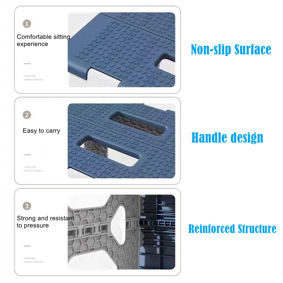 Foldable Bath Shower Safety Chair Seat Blue, Foldable and Anti-Slip Bench Bathtub Stool for Elderly or Seniors (Foldable ShowerChair 15.7" H Blue Seat Size 12.4" x 8.3“) - size: Foldable 15.7"H Blue