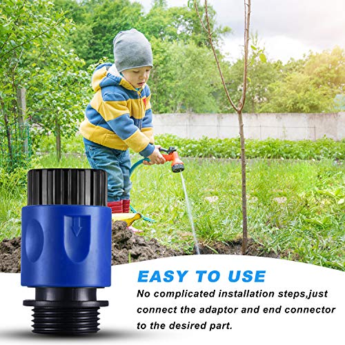 Hotop 16 Pcs Garden Hose Quick Connector, 3/4 Inch Fittings, Blue Black | Male Female Fittings, 10 Rubber Gaskets, Plastic Adapters for Garden Watering, Car Wash, Leak-Proof, Tool-Free Install - color: Blue, Black