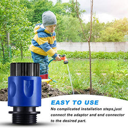 Hotop 16 Pcs Garden Hose Quick Connector, 3/4 Inch Fittings, Blue Black | Male Female Fittings, 10 Rubber Gaskets, Plastic Adapters for Garden Watering, Car Wash, Leak-Proof, Tool-Free Install - color: Blue, Black