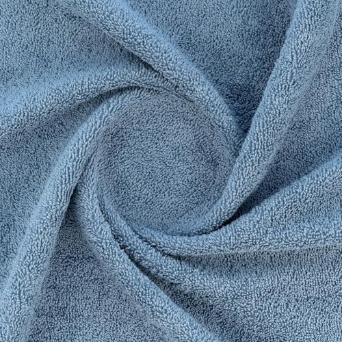 CASA COPENHAGEN Solitaire 6 Pieces Towel Set- Dusty Blue, 600 GSM 2 Bath Towel 2 Hand Towel 2 Washcloth, Designed in Denmark Made of Soft Egyptian Cotton for Bathroom, Kitchen & Shower - color: Solitaire - Dusty Blue, size: 6Pcs Towel Set