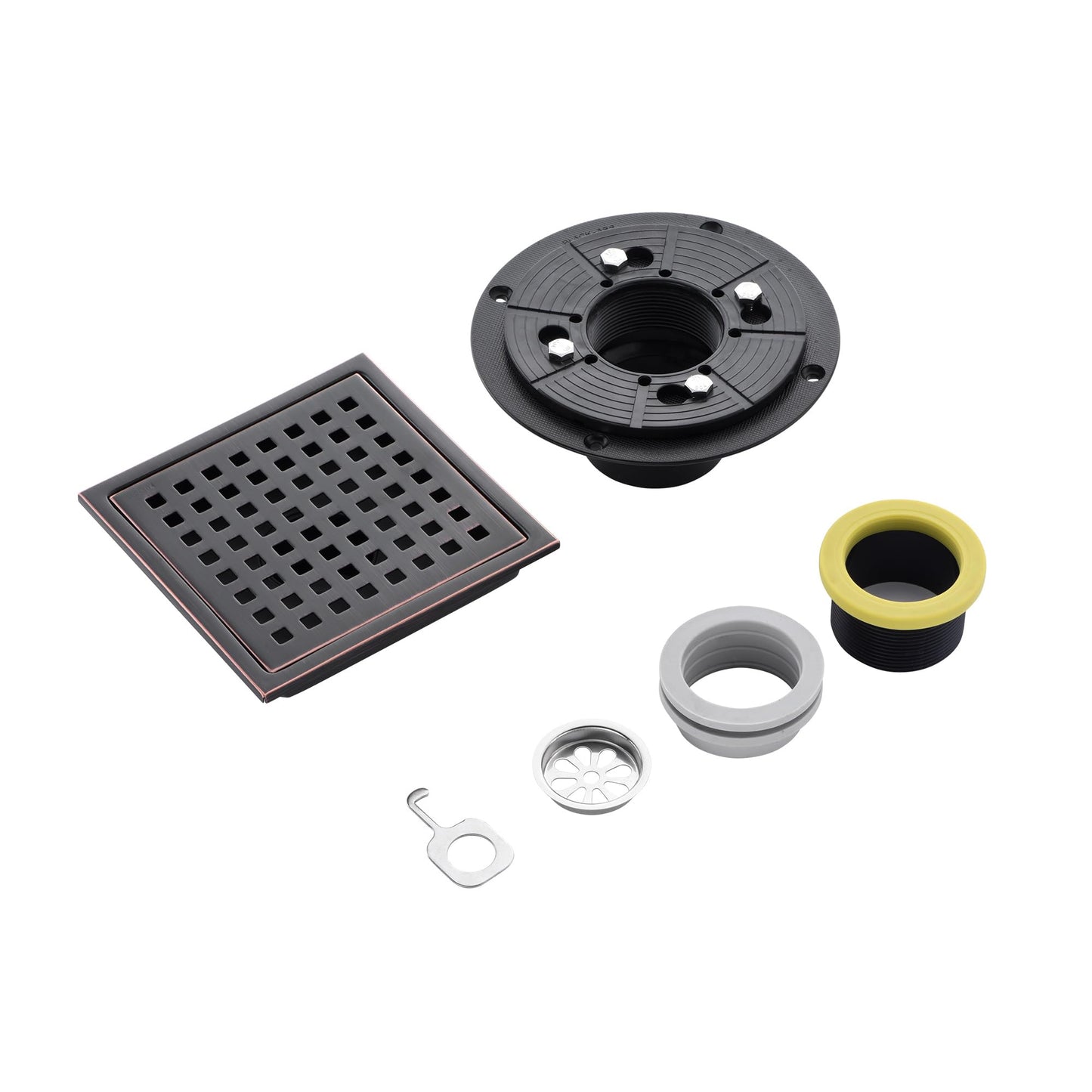 6 in. x 6 in. Stainless Steel Square Shower Floor Drain in Oil Rubbed Bronze, FD01-6-TO - color: Oil Rubbed Bronze