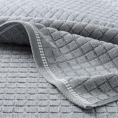 Town & Country Everyday 4-Piece Textured Windowpane Hand Towel Set, 20x30-Inch, 100% Cotton, Plush & Absorbent 550GSM, Grey - color: Grey