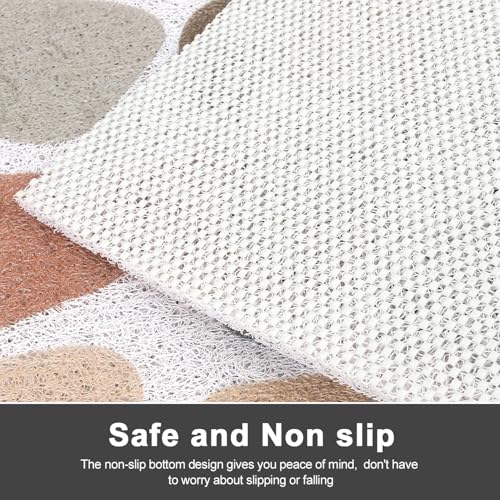 Shower Mat Non Slip: Loofah Anti Slip Shower Mat,Bathtub Mat for Inside Shower,Quick Drying Shower stall mat with Drain Hole in Middle,for Shower,Bathroom and Wet Areas (Brown Pebbles, 32" x 24") - color: Brown Pebbles