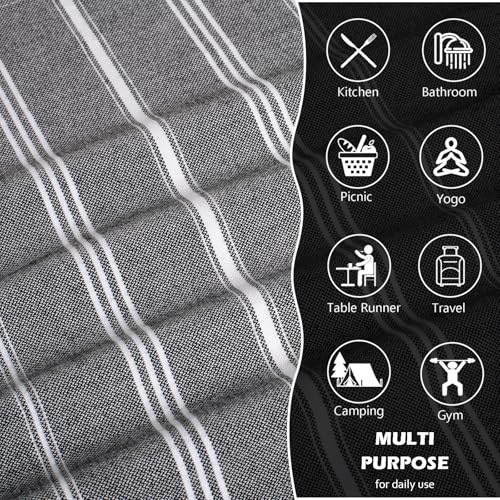 cabanana Hand Towels for Bathroom - 2-Pack 20x30 Inch-100% Cotton,Turkish Bathroom Hand Towels,Super Absorbent & Quick-Dry Soft for Bath, Kitchen, Spa, Face, Hair, Dishcloth (Black) - color: Black 20x30