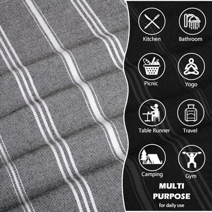 cabanana Hand Towels for Bathroom - 2-Pack 20x30 Inch-100% Cotton,Turkish Bathroom Hand Towels,Super Absorbent & Quick-Dry Soft for Bath, Kitchen, Spa, Face, Hair, Dishcloth (Black) - color: Black 20x30