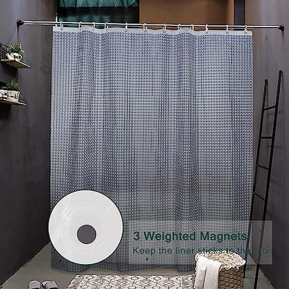 EVA Clear Shower Curtain Liner,3D Plastic 5G Shower Liners with 12 Rustproof Metal Grommets and Weighted Magnets, Waterproof Duty Shower Curtains for Shower Bathroom 72 x 72 - color: Square-clear