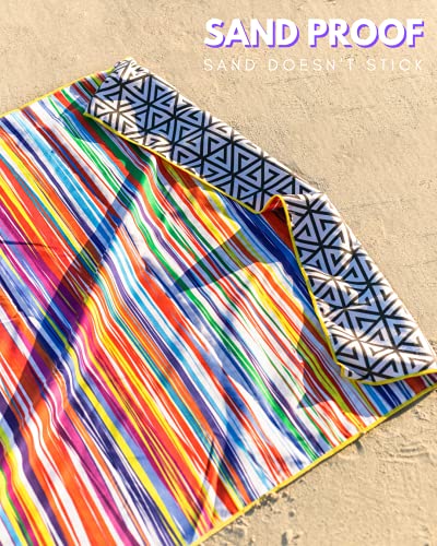 Microfiber Beach Towel - Quick Dry, Sand Free and Oversized 71x35 | Super absorbent, lightweight, swimming, gym, extra large, pool, cruise, camping, yoga, travel, compact, carry bag, vacation - color: Key West