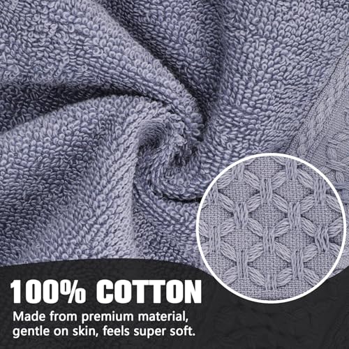 PHOGARY 100% Cotton Wash Cloth, 6 Pack Face Cloths Highly Absorbent Bath Washcloths Soft Makeup Remover Face Towels Cleansing Wash Cloths for Showering, Bathroom, Gym, and Kitchen, 6 Colors, 13"x13" - color: Multicoloured B