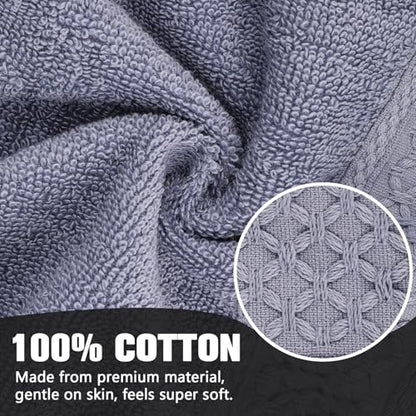 PHOGARY 100% Cotton Wash Cloth, 6 Pack Face Cloths Highly Absorbent Bath Washcloths Soft Makeup Remover Face Towels Cleansing Wash Cloths for Showering, Bathroom, Gym, and Kitchen, 6 Colors, 13"x13" - color: Multicoloured B