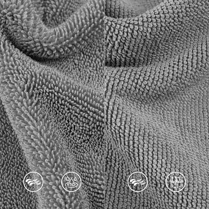 MICROFI Ring Spun Terry Microfiber Bath Towel Set, 3 Piece, Oversize, Quick Dry, Lint Free, Includes Bath, face, and Hand Towels (Gray) - color: Gray