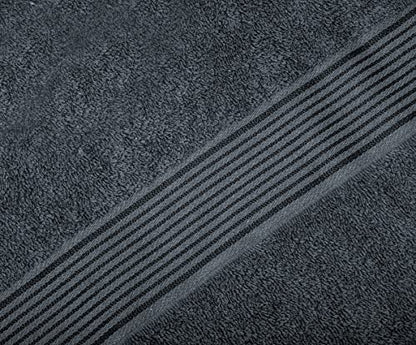 Belizzi Home Ultra Soft 3 Pack Cotton Towel Set, Contains a Bath Towel 28x55 inch, a Hand Towel 16x24 inch & a Wash Coth 12x12 inch, Ideal Everyday use, Compact & Lightweight - Charcoal Grey - color: Charcoal Grey, size: 3 Pack Towel Set