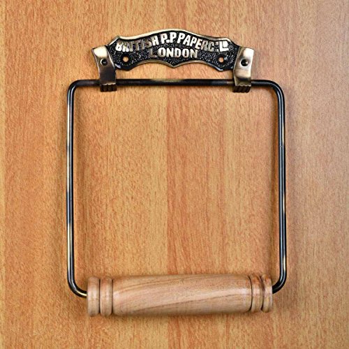Renovators Supply Manufacturing Toilet Paper Holder Stand Wall Mount 7 in. Brass Toilet Paper Roll Holder with Mounting Hardware - color: Antique Brass London