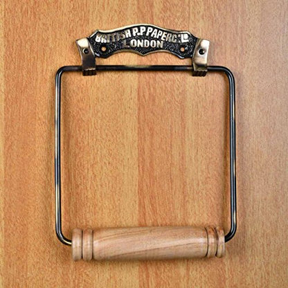 Renovators Supply Manufacturing Toilet Paper Holder Stand Wall Mount 7 in. Brass Toilet Paper Roll Holder with Mounting Hardware - color: Antique Brass London